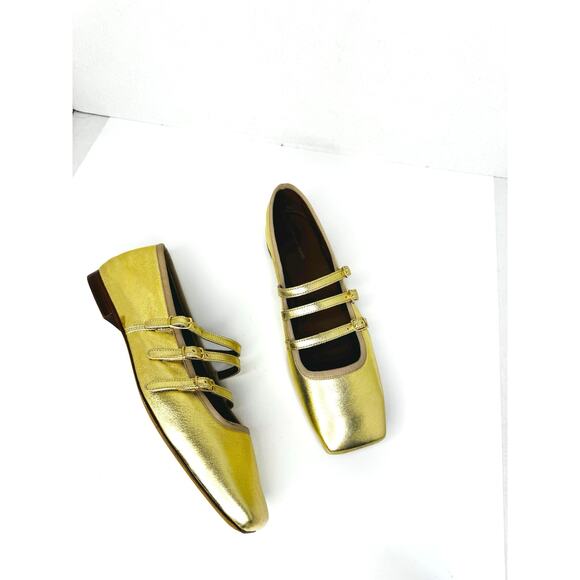 Mansur Gavriel Gold Square Toe Mary Jane Flat (Women) SZ EU 39 - Picture 8 of 9